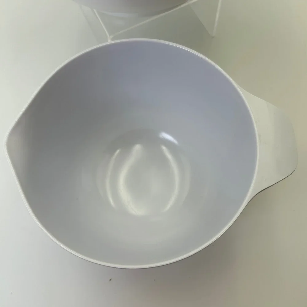 Vintage Dansk Set of 2 Pouring Minimalist White Melamine Nesting Mixing Bowls